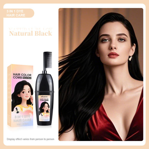 🧴3-in-1 herbal hair coloring comb | Easy hair coloring at home with built-in brush