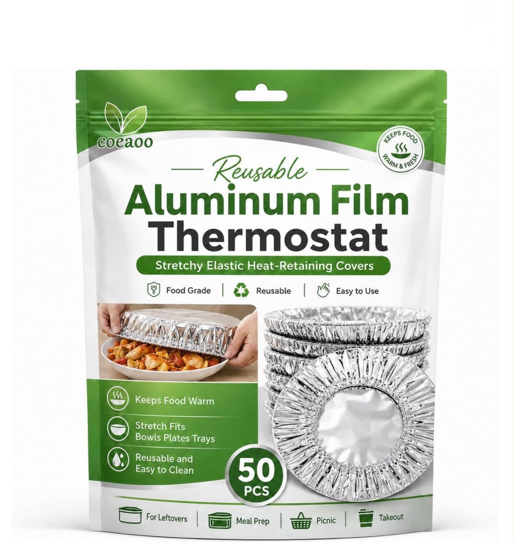 Reusable Aluminum Foil Food Covers 50 Pack